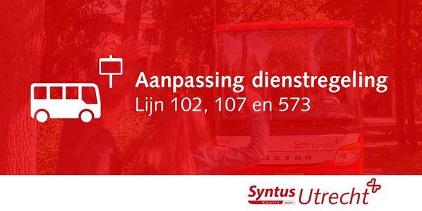 Wijziging dienstregeling per 6 maart