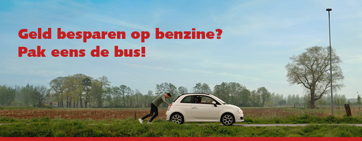 Geld besparen op benzine? Pak eens de bus!