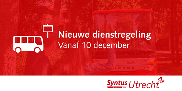 Nieuwe dienstregeling vanaf 10 december