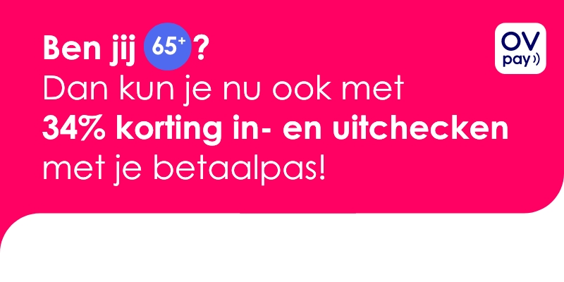 Leeftijdskorting: reis altijd met 34% korting